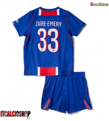 Paris Saint-Germain Warren Zaire-Emery #33 Prima Maglia Bambino 2026-27 Manica Corta (+ Pantaloni corti)